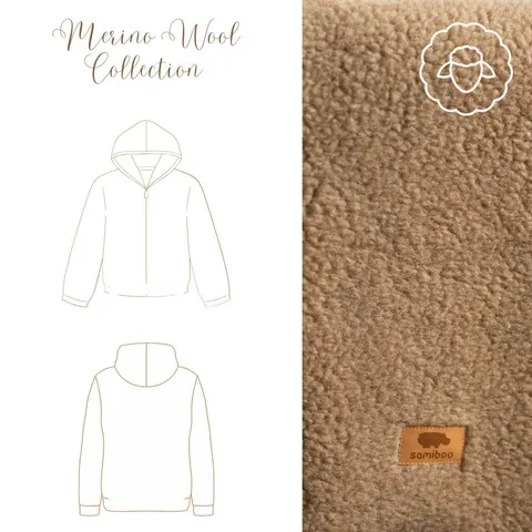 Kurtka bluza baranek z wełny merino czekolada