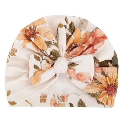 Bambusowy turban z kokardką 0-4 miesiące vintage