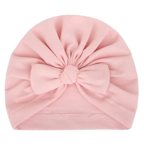 Bambusowy turban z kokardką 0-4 miesiące różowy