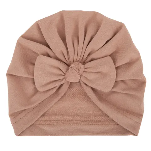 Bambusowy turban z kokardką 0-4 miesiące cappuccino