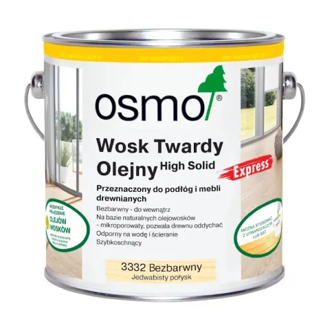 Osmo 3332 Bezbarwny, jedwabisty połysk Wosk twardy olejny EXPRESS 3332/10,00