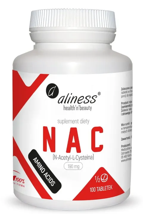 Aliness - NAC N-Acetyl-L-Cysteine 190 mg (1/2 tab) x 100 tab
