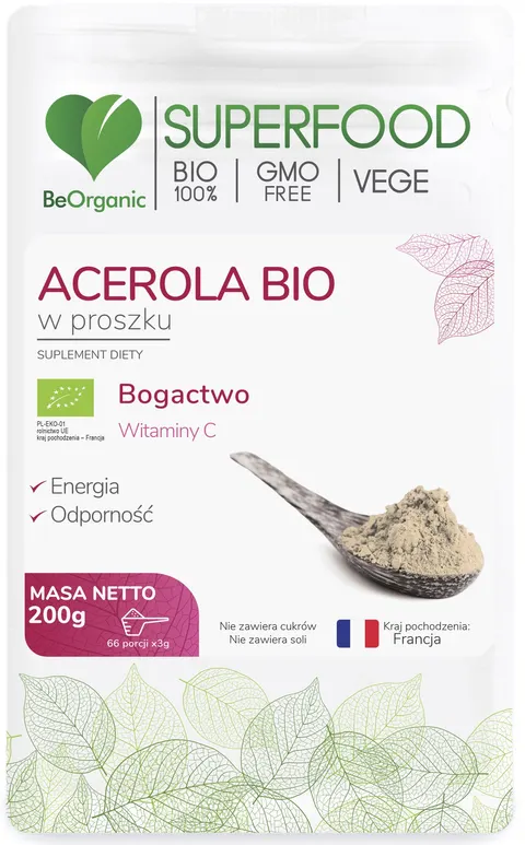 Beorganic acerola bio w proszku 200g