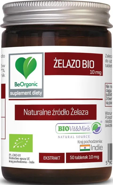 Beorganic żelazo bio 10mg 50 tabletek