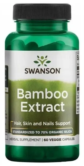 Swanson Bamboo ekstrakt 60 kapsułek - Włosy Skóra Paznokcie Kości