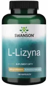 L- Lizyna HCL aminokwas 500mg L- Lysine Free Form 100 kapsułek SWANSON