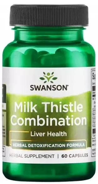Swanson Milk Thistle Combination - Ostropest Plamisty 60 kapsułek - Wątroba Detoksykacja Metabolizm