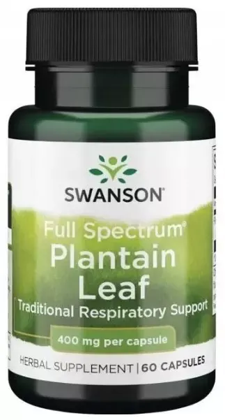 Babka zwyczajna FS Plantain Leaf 400mg 60 kapsułek SWANSON
