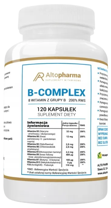 WITAMINA B COMPLEX 200% RWS - 8 WITAMIN Z GRUPY B - Altopharma - 120 tabletek
