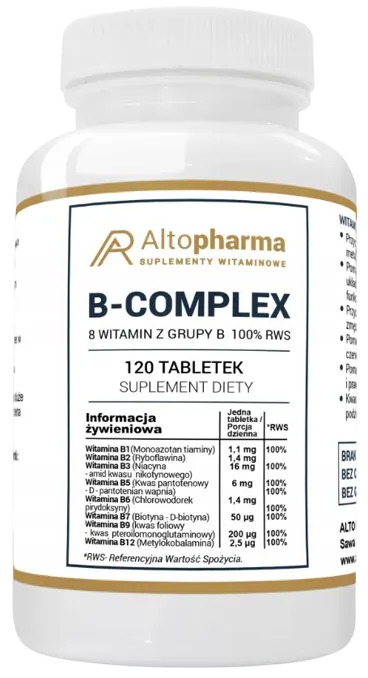 WITAMINA B COMPLEX 100% RWS - 8 WITAMIN Z GRUPY B - Altopharma - 120 tabletek