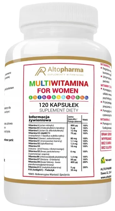 Multiwitamina DLA KOBIET - Altopharma - 120 kapsułek