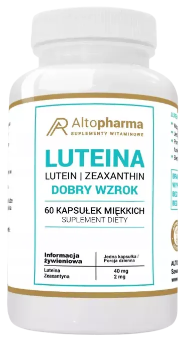 AltoPharma Luteina 40mg 60 kapsułek - Wzrok Oczy Ostrość Widzenia