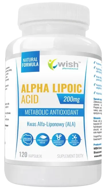 Wish Pharmaceutical - Kwas Alfa Liponowy (ALA) 200mg 120 KAPSUŁEK