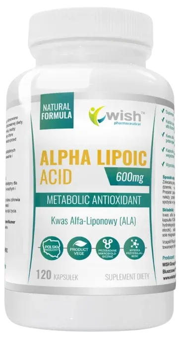 Wish Pharmaceutical - Kwas Alfa Liponowy (ALA) 600mg 120 KAPSUŁEK
