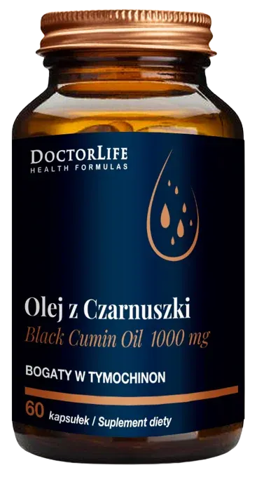 Doctor Life Black Cumin Oil olej z czarnuszki 1000mg suplement diety 60 kapsułek