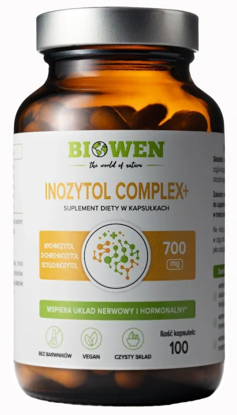 Inozytol Complex+ (Myo-inozytol + D-chiro-inozytol + Scyllo-inozytol) Biowen – 100 kapsułek