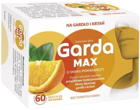 Salvum Garda MAX 60 pastylek o Smaku Pomarańczowym - Odporność Gardło