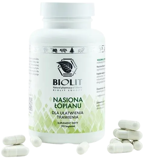 Biolit Nasiona Łopianu 190 kapsułek - Trawienie Odporność Skóra