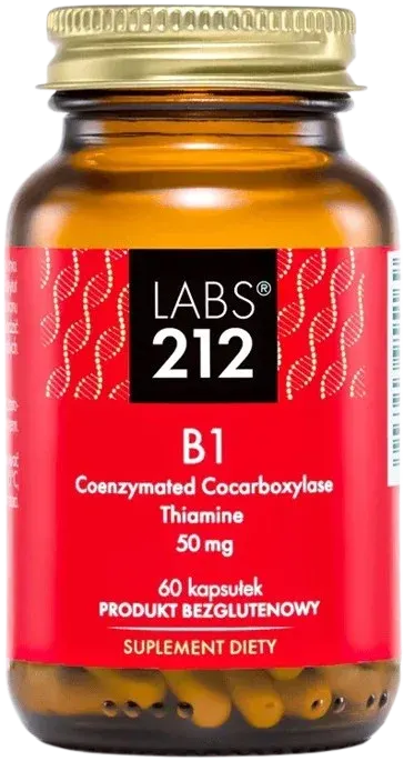 Labs212 Witamina B1 Coenzymated cocarboxylase + Thiamine 60 kapsułek - Serce Układ Nerwowy