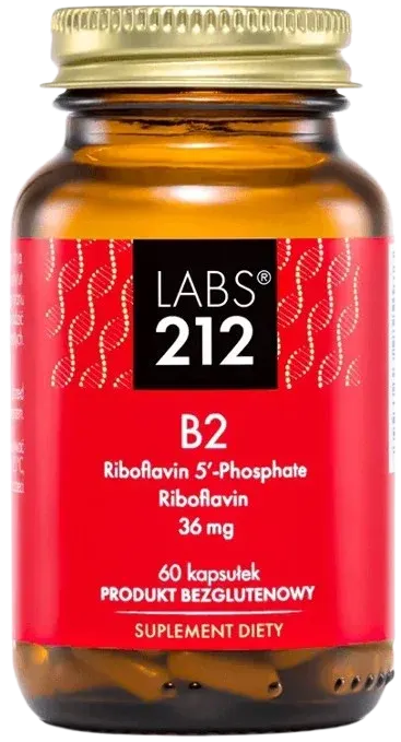 Witamina B2 Riboflavin 5'-Phosphate + Riboflawina 60 kapsułek LABS212
