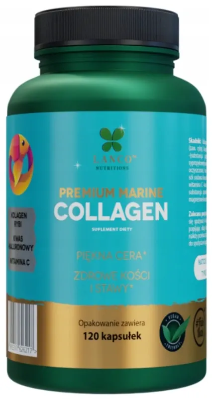 Lanco Nutritions PREMIUM MARINE COLLAGEN 2400MG 120 kapsułek - Kości Skóra Ścięgna