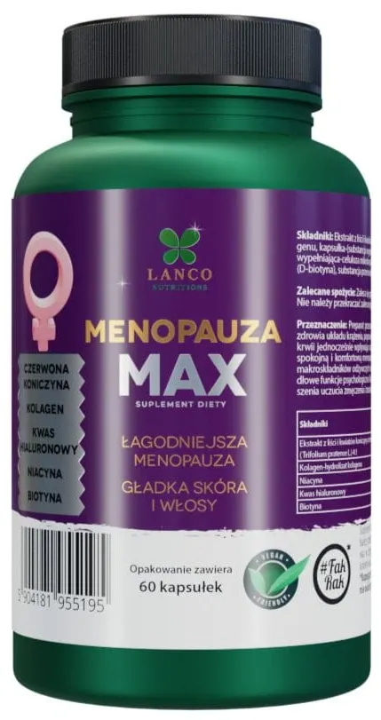 Lanco Nutritions MENOPAUZA MAX 60 kapsułek - Niepokój Drażliwość