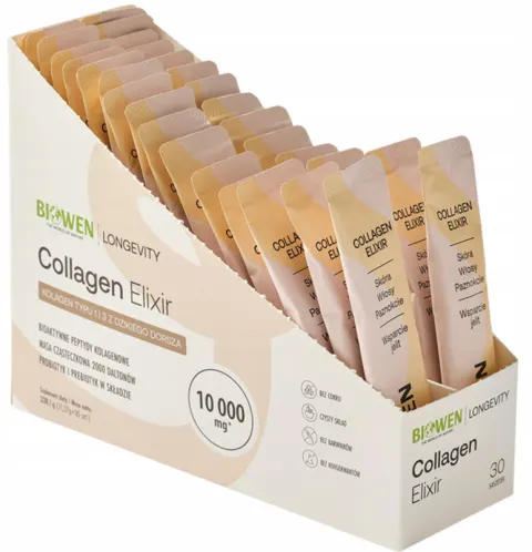 Biowen Collagen Elixir 30 Saszetek – Skóra Paznokcie Kości Włosy