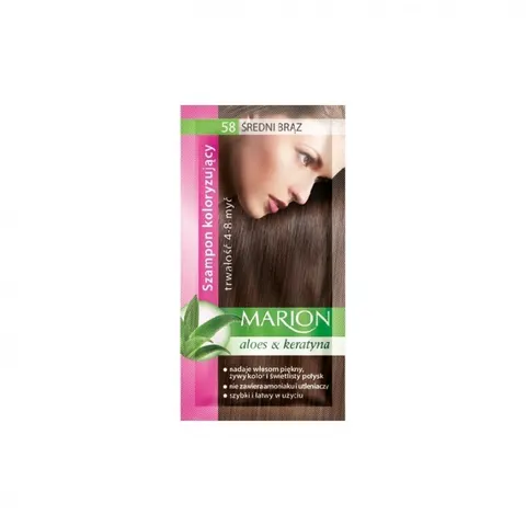 MARION Szampon koloryzujący 4-8 myć 58 ŚREDNI BRĄZ, 40 ml
