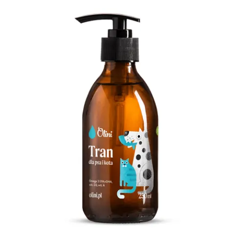 Olini Tran dla psa i kota z wątroby dorsza 250 ml