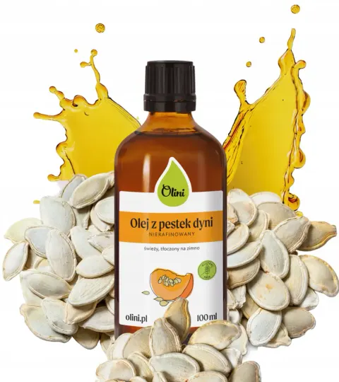 Olini Olej z Pestek Dyni 100 ml 100% Naturalny Tłoczony na zimno Prostata