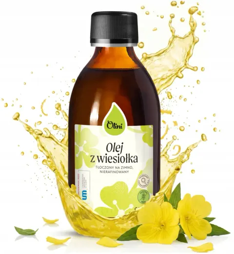 Olini Olej z Wiesiołka 250 ml Nierafinowany Tłoczony na Zimno Cholesterol
