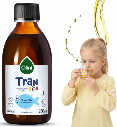 Olini Tran dla dzieci z dużą ilością witamin A i D oraz omega-3 250 ml