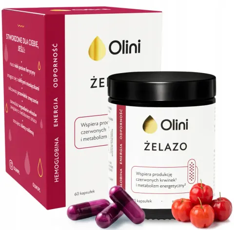 Olini Żelazo 60 kapsułek Odporność Produkcja Krwinek Wsparcie dla Kobiet