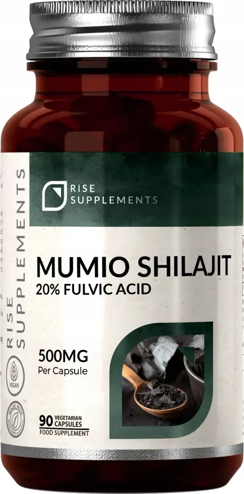 Rise Supplements Mumio Shilajit 500 mg 90 kapsułek Witalność Energia