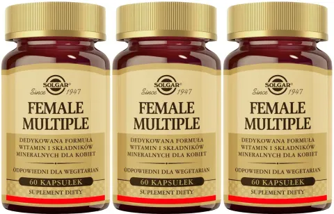 3 x Solgar Female Multiple 60 kapsułek - Witaminy i Minerały dla Kobiet