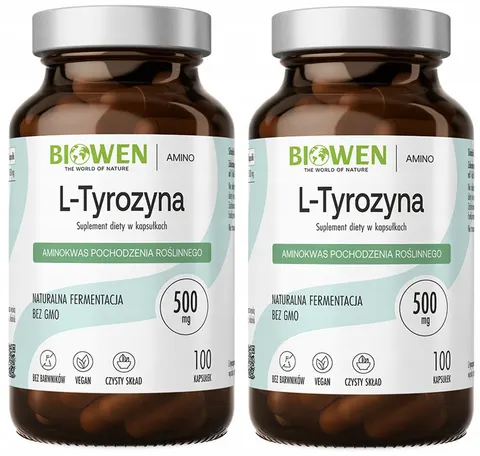 2 x L-tyrozyna - 100 kapsułek Biowen Wysiłek Stres Przemęczenie