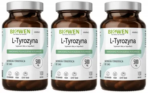 3 x L-tyrozyna - 100 kapsułek Biowen Wysiłek Stres Przemęczenie