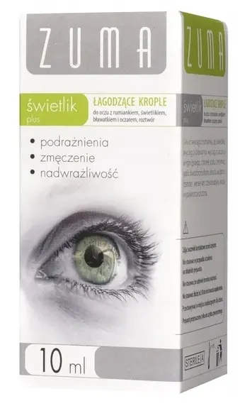 S-Lab Zuma świetlik Plus krople 10ml - Podrażnione Zmęczone Oczy
