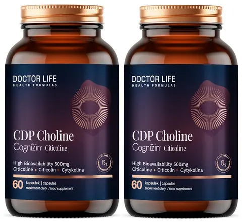 2 x Doctor Life CDP Choline Cognizin Citicoline 500 mg 60 Nootropics Wsparcie koncentracji