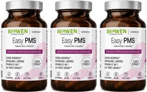3 x Biowen Easy PMS 60 kapsułek - Nastrój Aktywność Hormonalna