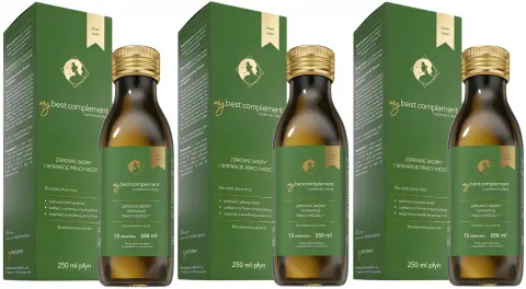 3 x MyBestPharm MyBestComplement Smak Brzoskwiniowy 250ml - Skóra Wzrok Serce Mózg