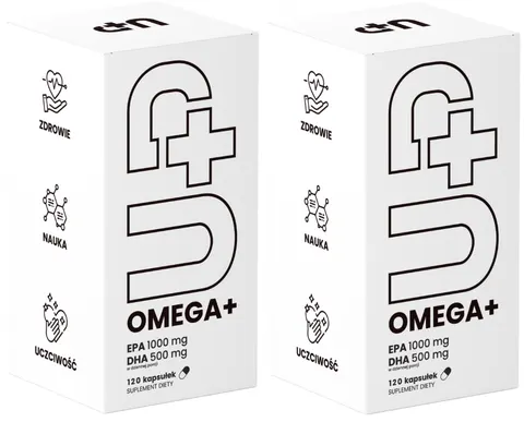 2 x UP Health Pharma UP OMEGA+ 60 kapsułek – Omega-3 Serce Mózg