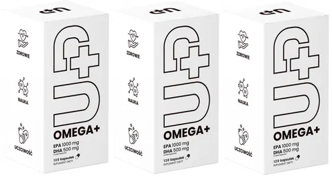 3 x UP Health Pharma UP OMEGA+ 60 kapsułek – Omega-3 Serce Mózg