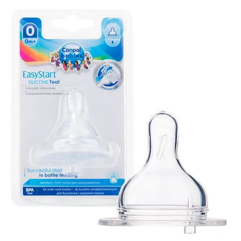 Canpol babies (21/719) Smoczek silikon mini do butelki szerokiej EasyStart (0m+) 1 szt.
