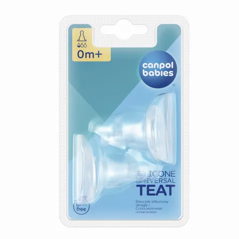Canpol Babies Smoczek Do Butelki Wąski Newborn 0m+ Silikon 2 szt.