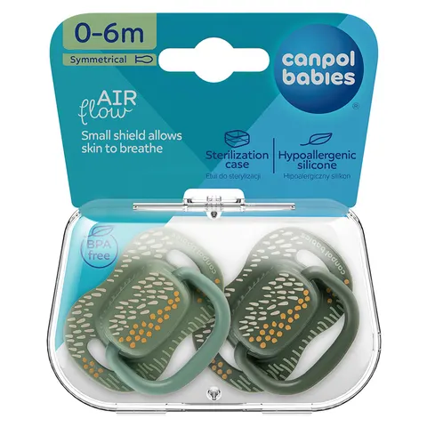 Canpol Babies Silikonowy Smoczek Symetryczny 0-6 m Mountains 2-pack