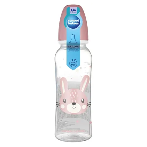 Canpol Babies Butelka Wąska 250ml Cute Animals 12m+ Króliczek