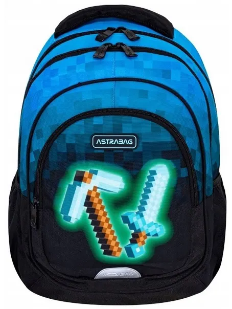 Plecak szkolny 3x zamek Blue Pixel Astra