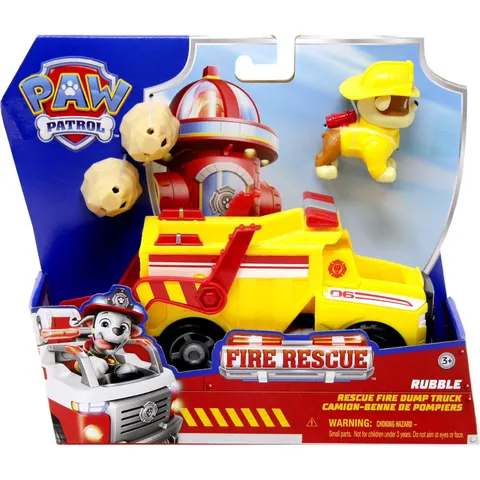 Spin Master Psi Patrol Pojazd Podstawowy Fire Rescue + Figurka Rubble 3+