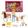 Barbie Zestaw Stadnina Koni 2 Lalki + Akcesoria 3+